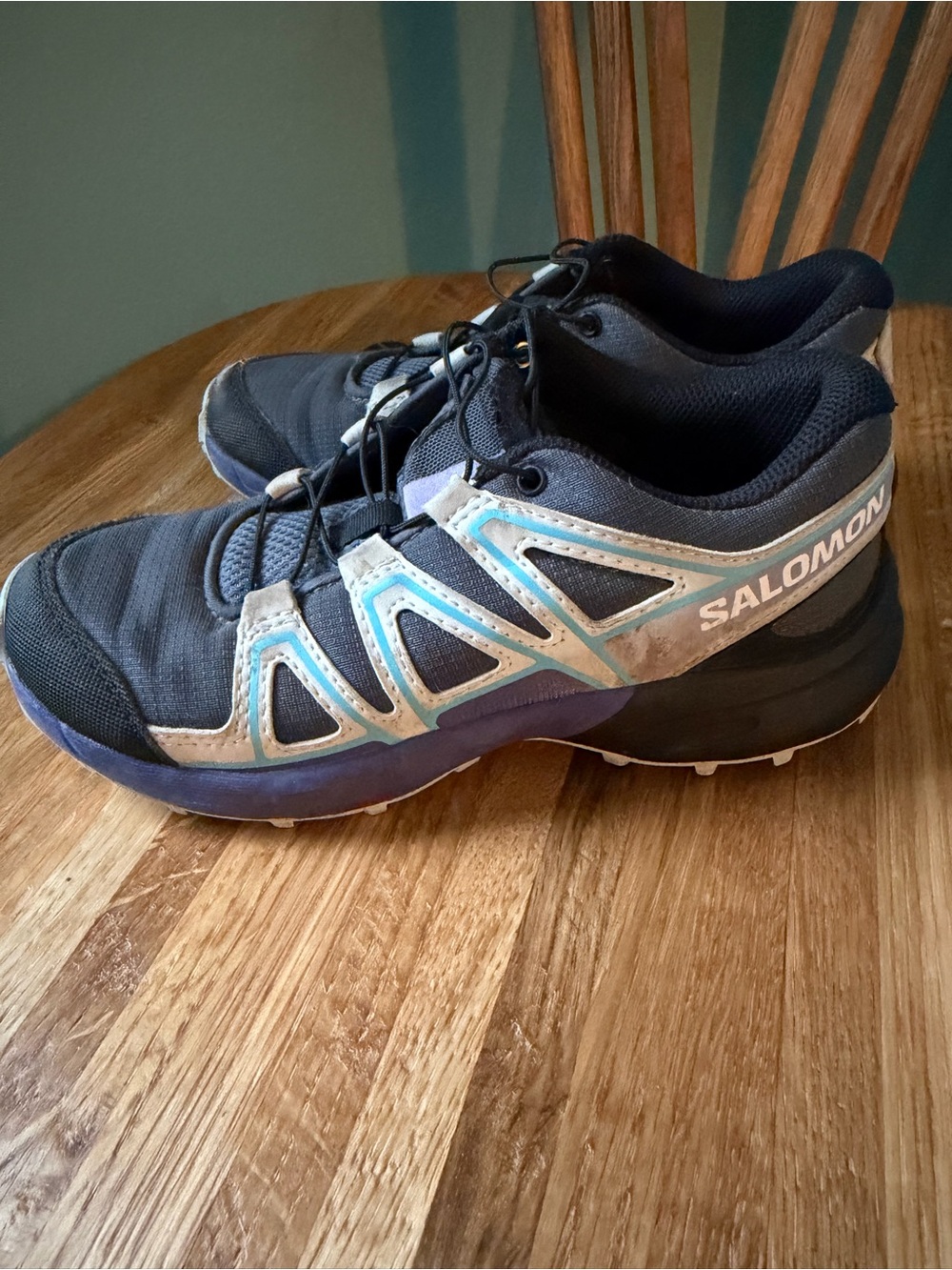 Salomon Men's Athletic Trail Shoes - Navy with Light Blue Accents